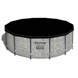 Bestway 5619D / Круглый каркасный бассейн Steel Pro MAX + насос фильтр, лестница, тент (4.27х1.22см) - фото 188591