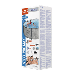 Bestway 5619D / Круглый каркасный бассейн Steel Pro MAX + насос фильтр, лестница, тент (4.27х1.22см) - фото 188594