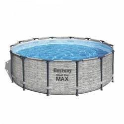 Bestway 5619D / Круглый каркасный бассейн Steel Pro MAX + насос фильтр, лестница, тент (4.27х1.22см) - фото 188598
