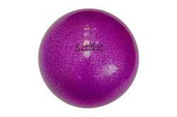 Мяч для художественной гимнастики однотонный, d=19 см (фиолетовый с блестками) - фото 188846