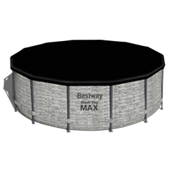 Bestway 5619E / Круглый каркасный бассейн Steel Pro MAX + насос фильтр, лестница, тент (488х122см) - фото 189204