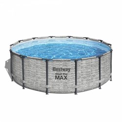 Bestway 5619E / Круглый каркасный бассейн Steel Pro MAX + насос фильтр, лестница, тент (488х122см) - фото 189211