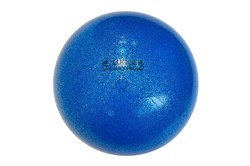 Мяч для художественной гимнастики однотонный, d=19 см (синий с блестками) - фото 189538