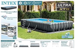 Intex 26378 / Прямоугольный каркасный бассейн / 975x488x132 / Ultra XTR Rectangular Frame (полный комплект+хлоргенератор) - фото 190373