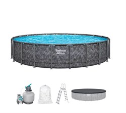 Bestway 561JZ / Каркасный бассейн  "APX" 365 / 671х132см /+ песочный фильтр-насос, лестница, тент, полисферы - фото 194175