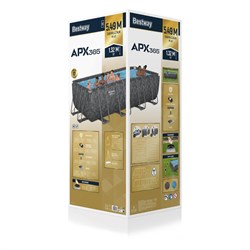 Bestway 561KE / Каркасный бассейн "APX 365" /610х132см/ + песочный фильтр-насос, лестница, тент, полисферы - фото 194276