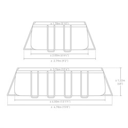 Intex 26790 / Бассейн каркасный Prism Frame / 400х200х122см + фильтр-насос, лестница - фото 194660