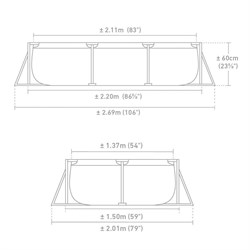 Intex 28270 / Прямоуголный каркасный бассейн / 220х150х60 см - фото 194718