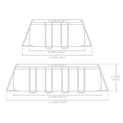 Intex 26788 / Прямоугольный каркасный бассейн Prism Frame / 400х200х100см / + фильтр-насос, лестница - фото 194778