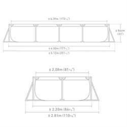 Intex 28274 / Прямоугольный каркасный бассейн / 450х220х84 см  +фильтр-насос - фото 194787