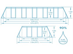 Прямоугольный каркасный бассейн Bestway 5612B  +песочный фильтр-насос , лестница, тент (640х274х132) - фото 195130