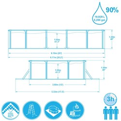 Бассейн со стальными стенками BestWay 56369 (610х360х120) + песчанный фильтр, скиммер, лестница, тент, подстилка, гидроаэратор - фото 196531