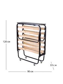 Раскладушка / складная кровать Элеонора NEW, цвет ОРЕХ, металл. колеса, 200 x 90 см - фото 196925