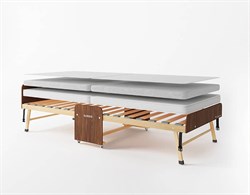 Раскладушка деревянная с матрасом 190х80 см,  на ламелях, Основа Сна , цвет ОРЕХ - фото 196966