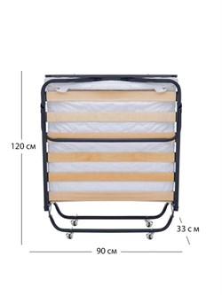 Раскладушка / складная кровать Элеонора NEW, цвет ДУБ, металл. колеса, 200 x 90 см - фото 196979