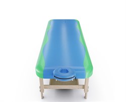 Массажный стационарный стол DFC NIRVANA, SUPERIOR2, дерев. ножки, 2 секции, цвет бирюз.с зелен. TS200 / 192х71х86 см - фото 197296