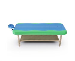 Массажный стационарный стол DFC NIRVANA, SUPERIOR2, дерев. ножки, 2 секции, цвет бирюз.с зелен. TS200 / 192х71х86 см - фото 197297