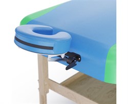 Массажный стационарный стол DFC NIRVANA, SUPERIOR2, дерев. ножки, 2 секции, цвет бирюз.с зелен. TS200 / 192х71х86 см - фото 197299