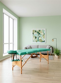 Массажный стол DFC NIRVANA, Optima, дерев. ножки, цвет зеленый (Green), TS20110S_Gr / 213х81х83 см - фото 197410