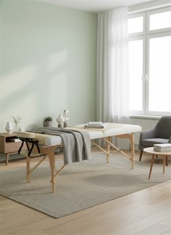 Массажный стол DFC NIRVANA, Relax, дерев. ножки, цвет бежевый + кремовый TS2021D_BC / 186х70х84 см - фото 197495