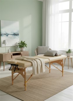 Массажный стол DFC NIRVANA, Relax Pro , дерев. ножки, цвет бежевый (Beige) TS3021_B2 / 219х91х84 см - фото 197625