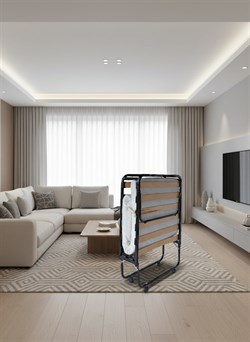 Раскладушка с матрасом Элеонора М, цвет венге, 90х200 см - фото 197748