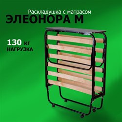 Раскладушка с матрасом Элеонора М, цвет венге, 90х200 см - фото 197750
