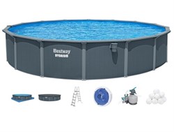 Bestway 561RP Бассейн со стальными стенками Hydrium 732x132см + песч.фил.-нас., тент, подст, лестн. скиммер, - фото 197835