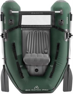 Одноместная надувная рыболовная лодка Intex 68381 Big Catch Pro (165х119х38 см) ручной насос 1.7 л, весла 2 шт - фото 197909