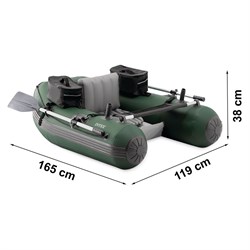 Одноместная надувная рыболовная лодка Intex 68381 Big Catch Pro (165х119х38 см) ручной насос 1.7 л, весла 2 шт - фото 197916