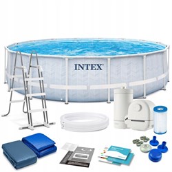 Intex 26746 / Каркасный бассейн / 488х122см / Prism Frame + фильтр-насос 5678лч, лестница, тент, подстилка - копия - фото 197990
