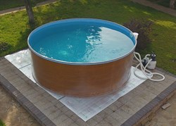Морозоустойчивый бассейн Лагуна 2,5 х 1,25м- коричневый, пленка мрамор 0/4 мм / +скиммер - фото 198341
