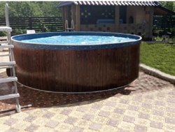 Морозоустойчивый бассейн Лагуна 2,5 х 1,25м- коричневый, пленка мрамор 0/4 мм / +скиммер - фото 198343