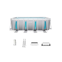 Intex 26770 / Прямоугольный каркасный бассейн Prism Frame / 400х200х122см / + фильтр-насос, лестница,тент, подст. - фото 198365