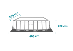 Intex 26770 / Прямоугольный каркасный бассейн Prism Frame / 400х200х122см / + фильтр-насос, лестница,тент, подст. - фото 198367