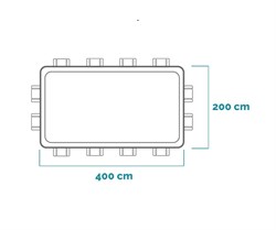 Intex 26770 / Прямоугольный каркасный бассейн Prism Frame / 400х200х122см / + фильтр-насос, лестница,тент, подст. - фото 198368