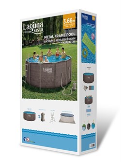 Каркасный бассейн Laguna Vista / 366х132см / P20-1252-Р + фильт насос, лестница, подстилка, тент - фото 198416