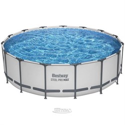 Бассейн каркасный  Steel Pro MAX BestWay 56438 + фильтр-насос, лестница, тент (457х122см) - фото 198534