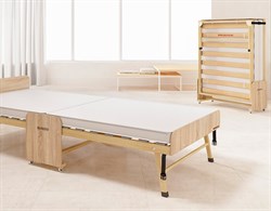 Раскладушка деревянная 200x90 см, на ламелях, нагрузка  150 кг, Основа сна MAX / цвет ДУБ - фото 198565