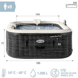 Intex 28452 Надувной СПА бассейн / Spa бассейн-джакузи гидромассажный  (239х71см) + хлоргенератор - фото 199119
