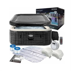 Intex 28452 Надувной СПА бассейн / Spa бассейн-джакузи гидромассажный  (239х71см) + хлоргенератор - фото 199139