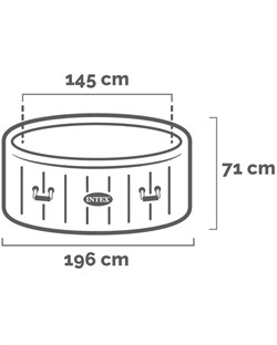 Intex 28494 Надувной СПА бассейн / Spa бассейн-джакузи гидромассажный (196x71см) - фото 199297