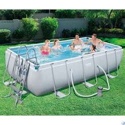 Каркасный бассейн BestWay 56441 + фильтр-насос, лестница (404х201х100) - фото 199402