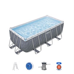Bestway 56722 / Прямоугольный каркасный бассейн  412х201х122 см + фильтр-насос, лестница - фото 199707