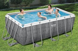 Bestway 56722 / Прямоугольный каркасный бассейн  412х201х122 см + фильтр-насос, лестница - фото 199721