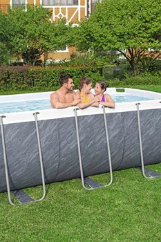Bestway 56722 / Прямоугольный каркасный бассейн  412х201х122 см + фильтр-насос, лестница - фото 199729