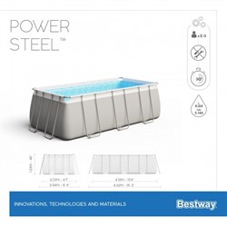Bestway 56457 / Каркасный бассейн / 412x201x122см + песч.фильтр-насос, лестница - фото 199908