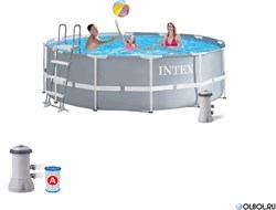 Intex 26718 / Каркасный бассейн Prism Frame /366x122 см + фильтр, лестница - фото 199914