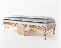 Раскладушка деревянная 200x90 см, на ламелях, нагрузка  150 кг, Основа сна MAX / цвет ОРЕХ - фото 199934