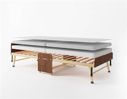 Раскладушка деревянная 200x90 см, на ламелях, нагрузка  150 кг, Основа сна MAX / цвет ОРЕХ - фото 199937